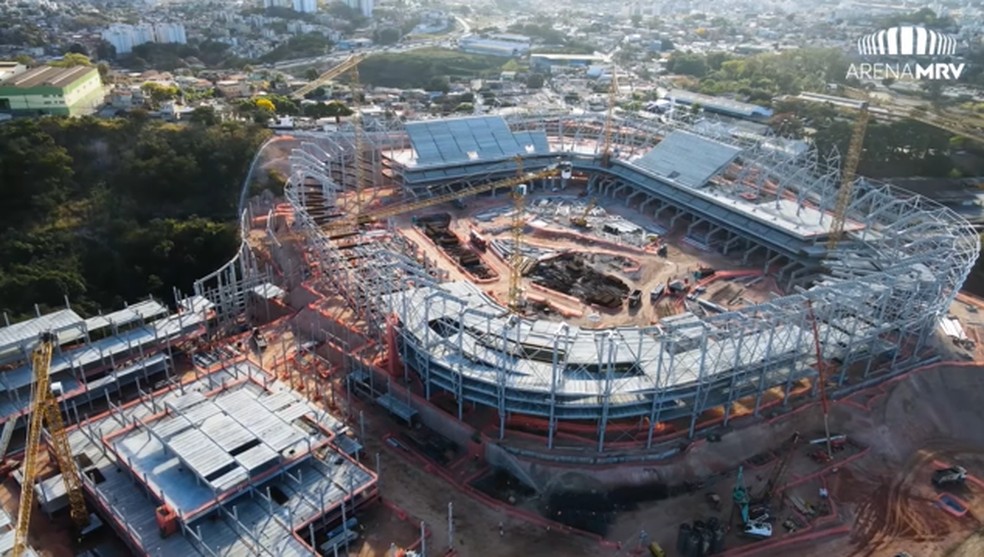 Na véspera de completar 500 dias de obra, estádio do Atlético-MG chega a 35% de conclusão; veja números