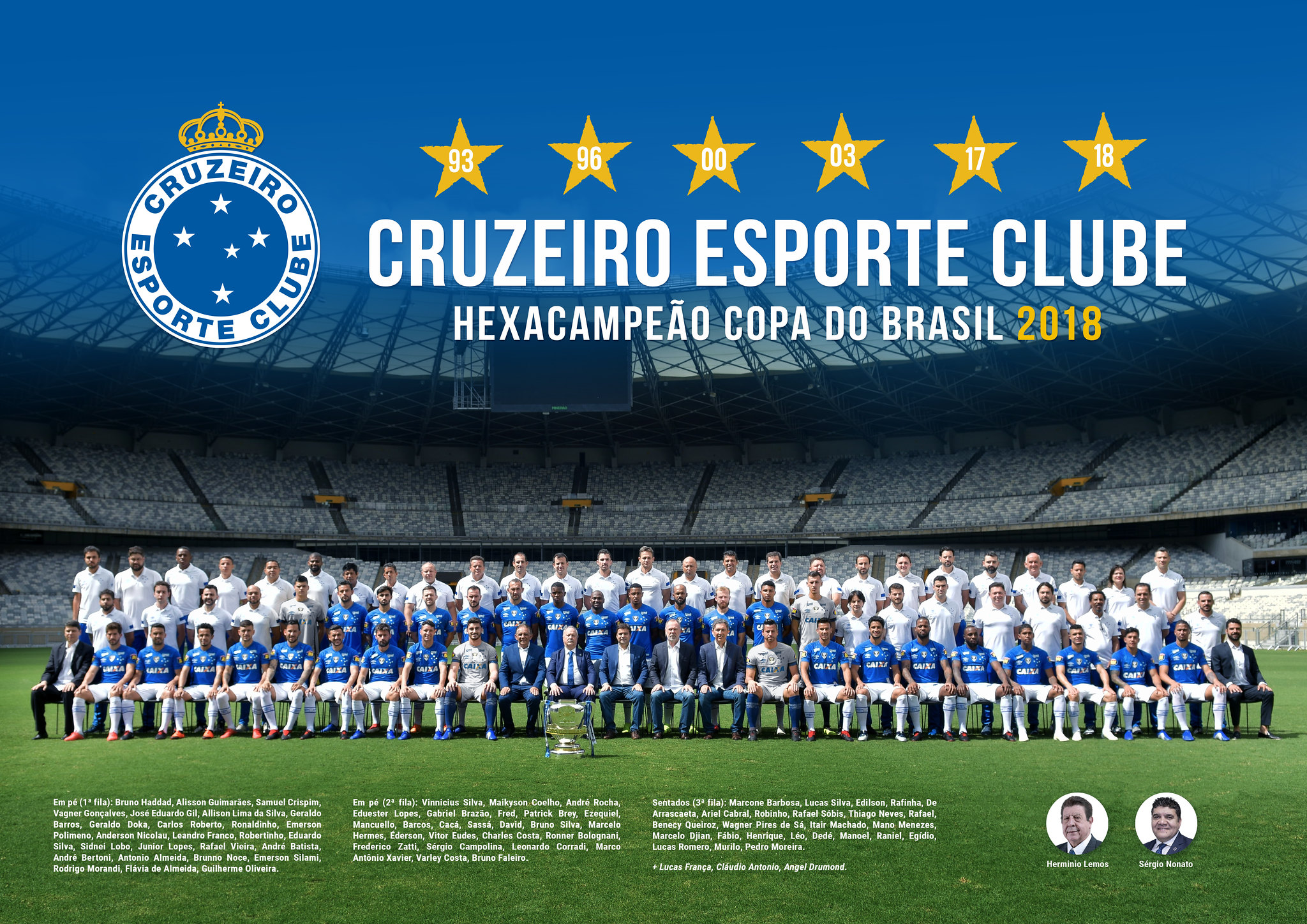 Campeão da Série B, Cruzeiro divulga fotos dos jogadores com as medalhas e o troféu: confira